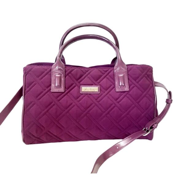 Vera Bradley Triple Compartment Handbag Crossbody Plum Purple Microfiber NWT - Picture 1 of 10